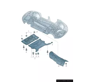 Шумоизоляция туннеля VW Phaeton 3D0825635F